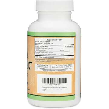 Rhodiola Rosea Supplement 500mg, 120 Vegan Capsules (Third Party Test, Gluten Free, 3% Salidrosides, 1% Rosavins Extract) for Performance, Calming, Motivation by Double Wood