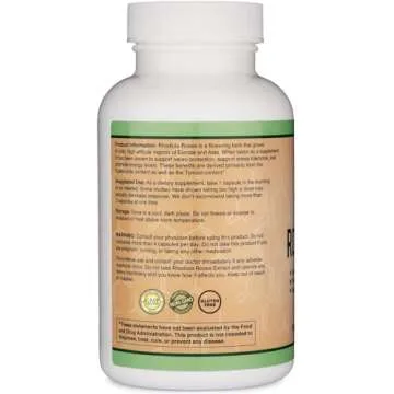 Rhodiola Rosea Supplement 500mg, 120 Vegan Capsules (Third Party Test, Gluten Free, 3% Salidrosides, 1% Rosavins Extract) for Performance, Calming, Motivation by Double Wood