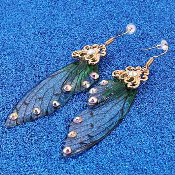 HELPFLOWER Fairy Wing Earrings for Whimsical Elegance