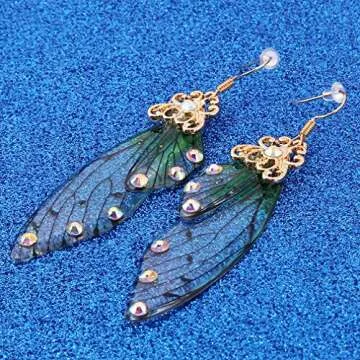 HELPFLOWER Fairy Wing Earrings for Whimsical Elegance