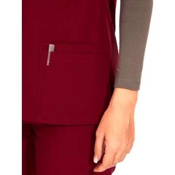 COZYFIT Scrubs for Women Set - Stretch V-Neck Scrub Top & Jogger Pant with 8 Pockets, Yoga Waistband, Anti Wrinkle, Slim Fit Women Scrubs