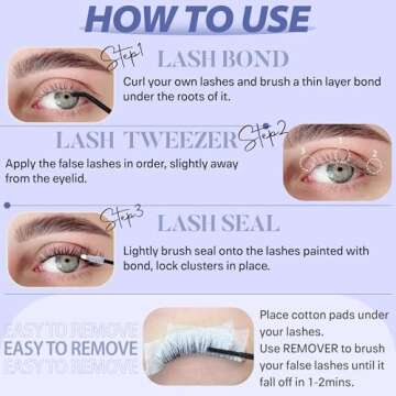 TOOCHUNAG Fluffy Lash Clusters with Bottom Lashes Thick Cluster Eyelash Extensions Wispy Individual Lashes Bottom Eyelash Clusters 10-18mm 80D+100D Clusters Lashes DIY Curly Lash Extension at Home