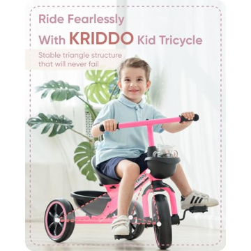 KRIDDO Toddler Tricycle - Safe Fun for Ages 2-5