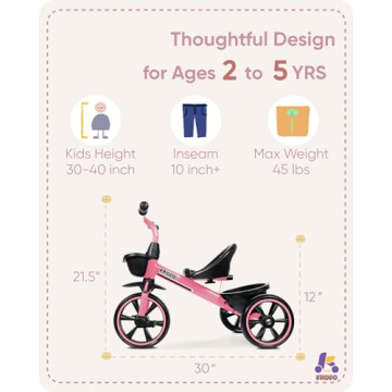 KRIDDO Toddler Tricycle - Safe Fun for Ages 2-5