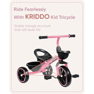 KRIDDO Toddler Tricycle - Safe Fun for Ages 2-5