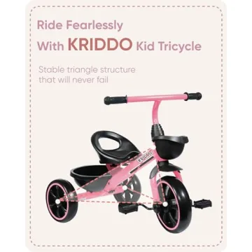 KRIDDO Toddler Tricycle - Safe Fun for Ages 2-5