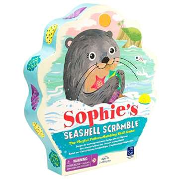 Educational Insights Sophie's Seashell Scramble Game for Preschoolers & Toddlers, Patterns & Matching Game, Fine Motor Skills, Ages 3+