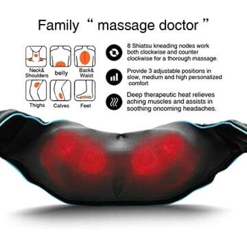 Shiatsu Neck and Back Massager with Heat for Relief