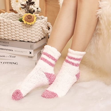 Trifabricy Fuzzy Socks for Women - Fluffy Socks Women, Cozy Socks Slipper Socks for Women, Women's Ultra Soft Winter Thick Warm Fuzzy Sleeping Socks for Home, Candy Colorful