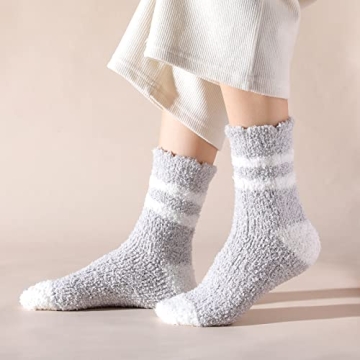 Trifabricy Fuzzy Socks for Women - Fluffy Socks Women, Cozy Socks Slipper Socks for Women, Women's Ultra Soft Winter Thick Warm Fuzzy Sleeping Socks for Home, Candy Colorful