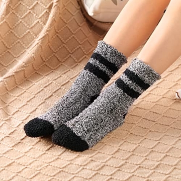 Trifabricy Fuzzy Socks for Women - Fluffy Socks Women, Cozy Socks Slipper Socks for Women, Women's Ultra Soft Winter Thick Warm Fuzzy Sleeping Socks for Home, Candy Colorful