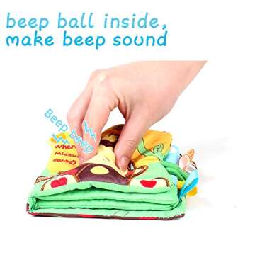 HanShe Baby Soft Book Cloth Book Set 4 PCS Crinkle Book High Contrast Baby Book 0-6 Months Education...