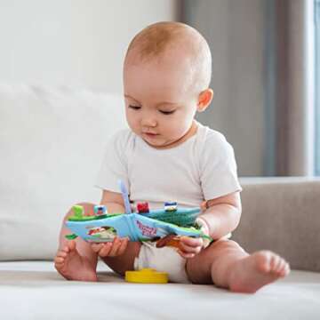 HanShe Baby Soft Book Cloth Book Set 4 PCS Crinkle Book High Contrast Baby Book 0-6 Months Educational Learning Toy for Infant Fabric Baby Activity Crinkle Book for Infants Toddler for Boy Girl Gifts