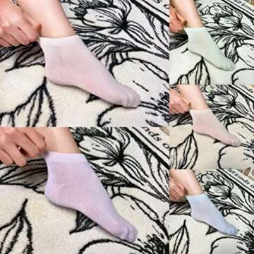 SERISIMPLE Women Viscose Bamboo Ankle Socks Low Cut Thin Sock Lightweight Pastal Color Soft Sock 5 Pairs(Assorted, Medium)