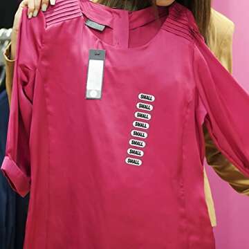 Clothing Size Strip Labels - 1.25" X 5" - 250 Strips Per Roll - 1500 Labels Total! - Clear with Black and White Ink by Kenco (7 Pack)