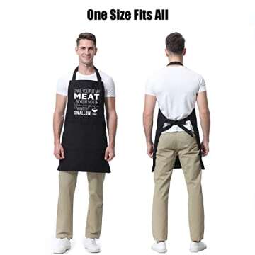 Miracu Funny Cooking Aprons for Men, Husband - Valentines, Birthday Funny Male Gifts for Mens Best Friend, Gifts for Male Friends Guy Boyfriend Chef Him - Grilling Grill BBQ Apron with 3 Pockets