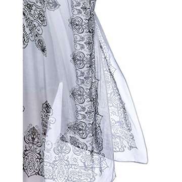 Moss Rose Women's Beach Cover up Swimsuit Kimono with Bohemian Floral Print, Loose Casual Resort Wear