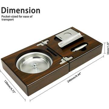 Travel Cigar Ashtray Set with Cutter & Punch - OYHBO