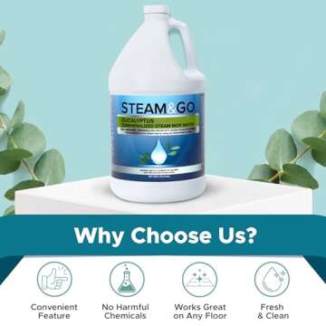 Steam and Go Demineralized Water - Multi-Surface Cleaning Solution for Steam Mop, Ready-to-Use Floor...
