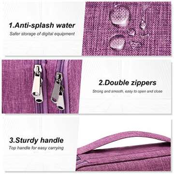 SELLYFELLY Electronic Bag Travel Cable Accessories Bag Waterproof Double Layer Electronics Organizer Portable Storage Case for Cable, Cord, Charger, Phone, Adapter, Power Bank, Kindle, Hard Drives