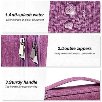 SELLYFELLY Electronic Bag Travel Cable Accessories Bag Waterproof Double Layer Electronics Organizer Portable Storage Case for Cable, Cord, Charger, Phone, Adapter, Power Bank, Kindle, Hard Drives
