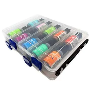Pixiss Alcohol Ink Hard Plastic Storage Carrying Case Organizer, Stores 20x 0.5-Ounce Bottles of Alcohol Ink, Stickles, Glossy Accents or Reinkers