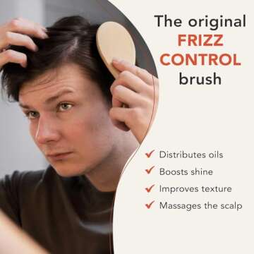 Boar Bristle Hair Brush - Detangles All Hair Types