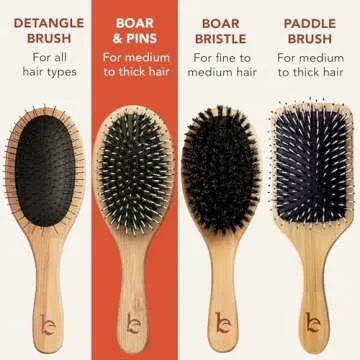 Boar Bristle Hair Brush - Detangles All Hair Types