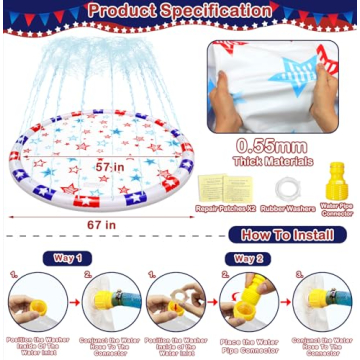 67" Splashes Pad for Kids and Dogs - Summer Fun Water Toy