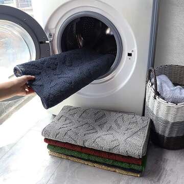 TOONOW Indoor Doormat Front Door Mat,30"x18", Low-Profile Machine Washable Kitchen Rug, Absorbent Mu...