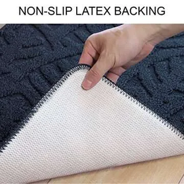 TOONOW Indoor Doormat Front Door Mat,30"x18", Low-Profile Machine Washable Kitchen Rug, Absorbent Mud Half Round Entrance Mat for Outdoors, Entryway, Patio, Bedroom, French Blue