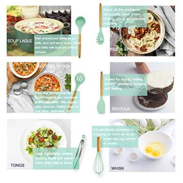 Kitchen Cooking Silicone Utensil Set, 14pcs for Nonstick Cookware