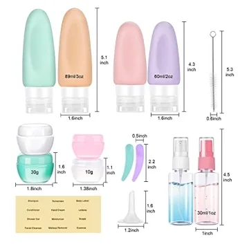 Morfone 16 Pack Travel Bottles Leak Proof Silicone Containers