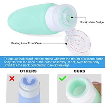 Morfone 16 Pack Travel Bottles Leak Proof Silicone Containers