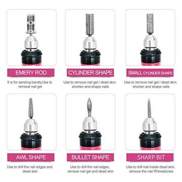 AiPro Electric Nail Drill - Portable Nail Drill Set for Acrylic Nails, Professional Salon Quality