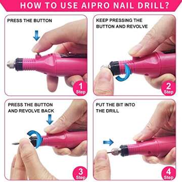 AiPro Electric Nail Drill Set for Acrylic and Gel Nails