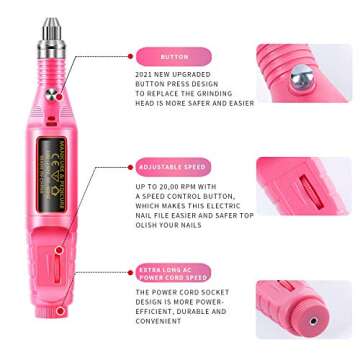 AiPro Electric Nail Drill Set for Acrylic and Gel Nails