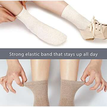 MONFOOT Women's 10 Pairs Comfortable Casual Cotton Quarter Crew Socks Black Small, multipack