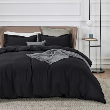 Bedsure Black Duvet Cover Queen - Soft and Stylish