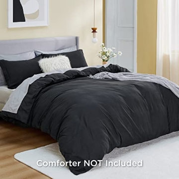 Bedsure Black Duvet Cover Queen - Soft and Stylish