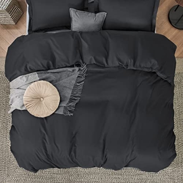 Bedsure Black Duvet Cover Queen - Soft and Stylish