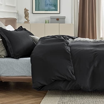 Bedsure Black Duvet Cover Queen - Soft and Stylish