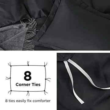 Bedsure Black Duvet Cover Queen - Soft and Stylish