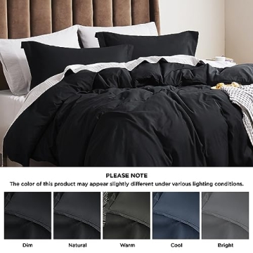 Bedsure Black Duvet Cover Queen - Soft and Stylish
