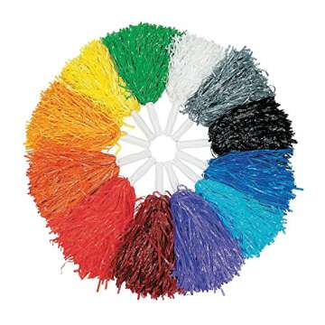Cheerleader Pom Pom Assortment (12 Colors one of Each) School Spirit Supplies