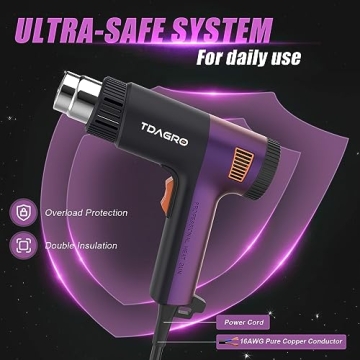 TDAGRO 1800W Heat Gun for Crafting - Fast Heating & Versatile