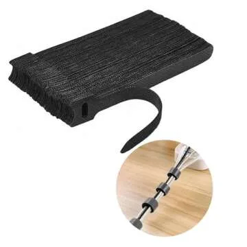 60 PCS Cable Ties,Viaky 6 Inch Reusable Cord Organizers Straps Hook And Loop Cord Ties For Wire Management, Cable Zip Ties Cord Wraps For Power TV Ethernet Cables (Black)