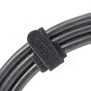 60 PCS Cable Ties,Viaky 6 Inch Reusable Cord Organizers Straps Hook And Loop Cord Ties For Wire Management, Cable Zip Ties Cord Wraps For Power TV Ethernet Cables (Black)