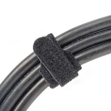 60 PCS Cable Ties,Viaky 6 Inch Reusable Cord Organizers Straps Hook And Loop Cord Ties For Wire Management, Cable Zip Ties Cord Wraps For Power TV Ethernet Cables (Black)