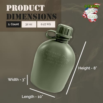Durable Olive Drab Plastic Canteen - Tactical Water Bottle